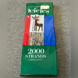 Vintage Icicles Tinsel NOS 2000 strands Christmas National Tinsel Mgf Wisconsin
